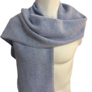 Pale Blue Wool & Angora Scarf - 10" x 69"